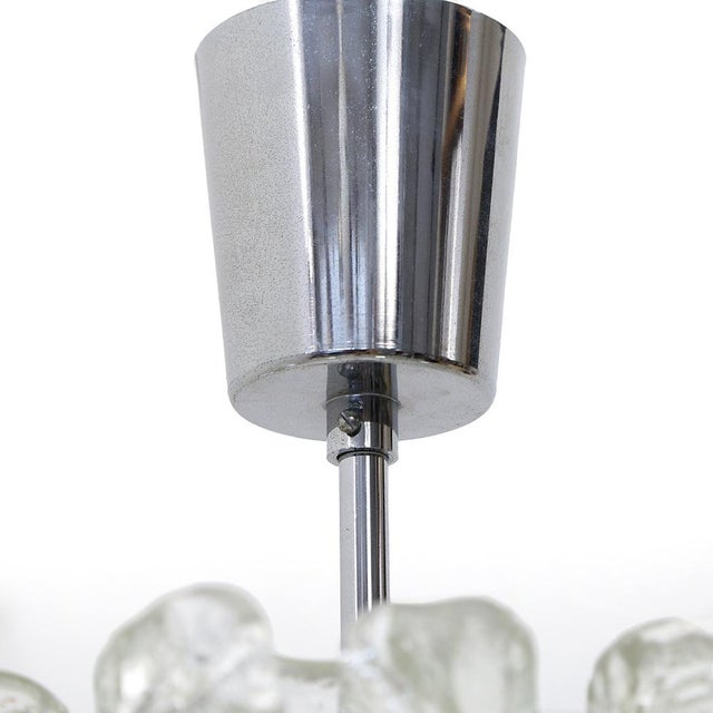 Murano Glass and Chromed Metal Chandelier, 1970s For Sale - Image 10 of 14