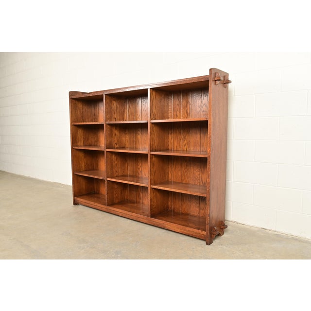 Stickley Mission Oak Arts & Crafts Triple Bookcase For Sale - Image 13 of 13