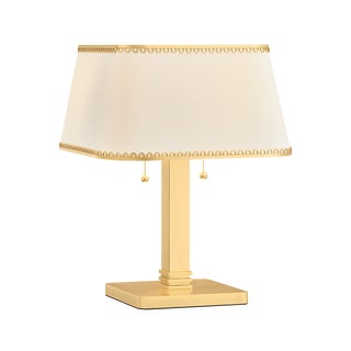 Hudson Valley Lighting Claude 14 in. 2 Light Table Lamp in Aged Brass Finish For Sale