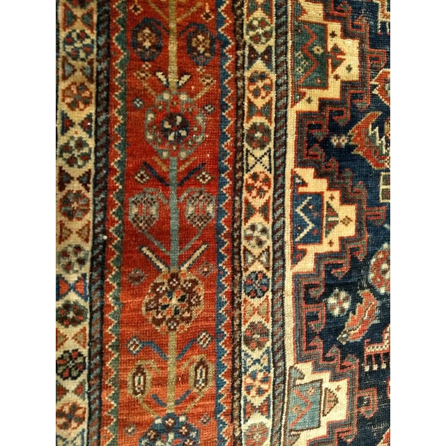 Late 19th Century 19th Century Persian Qashqai Tribal Gallery/Corridor Rug, Hand-Knotted Wool, 7' X 10' For Sale - Image 5 of 7