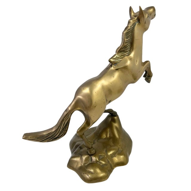 1970s 1970s Brass Rearing Horse For Sale - Image 5 of 8
