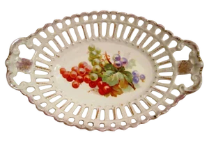 1900s Antique Bavarian Reticulated Bread Bowl