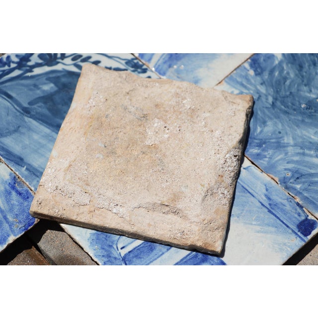 Blue 18th Century Portuguese Scenic Blue & White Tiles With Rural House & Foliage Motifs, Set of 6 For Sale - Image 8 of 8