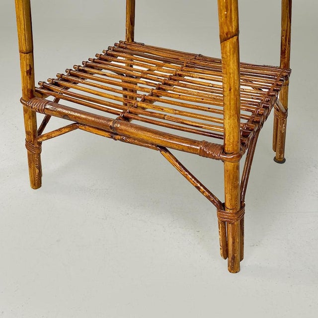 Mid-Century Italian Oval Outdoor Rattan Coffee Table, 1960s For Sale - Image 4 of 14