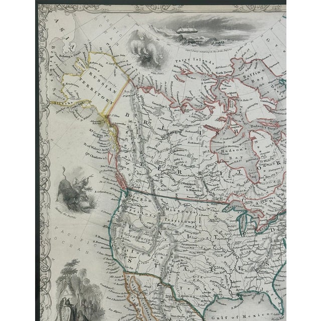 North America Map - Tallis 1851, Framed For Sale - Image 6 of 9