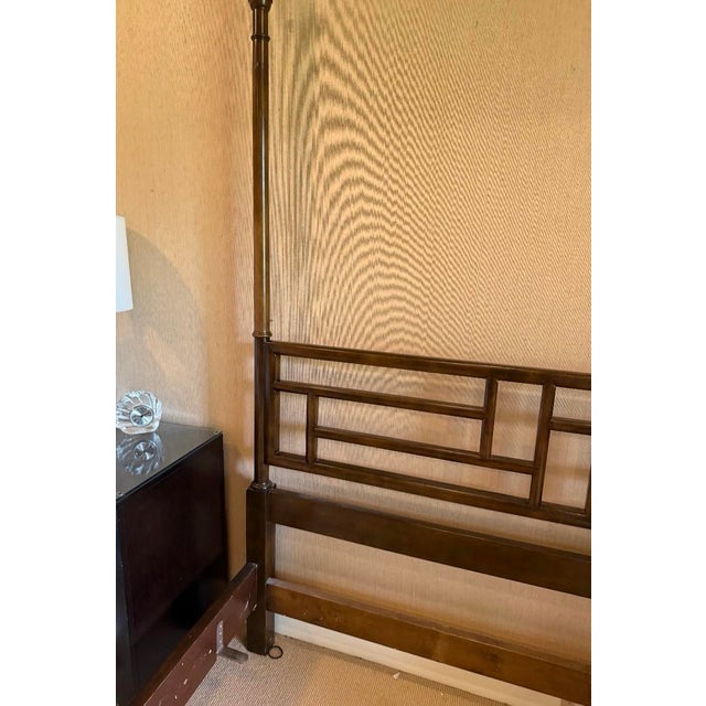 Baker Furniture "Far East" Canopy Bed, Mahogany, Queen Size, Vintage For Sale - Image 10 of 11