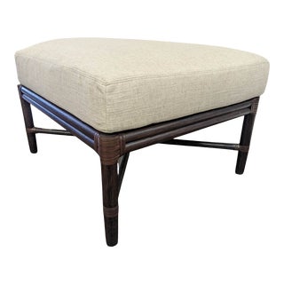 McGuire Rattan Ottoman For Sale