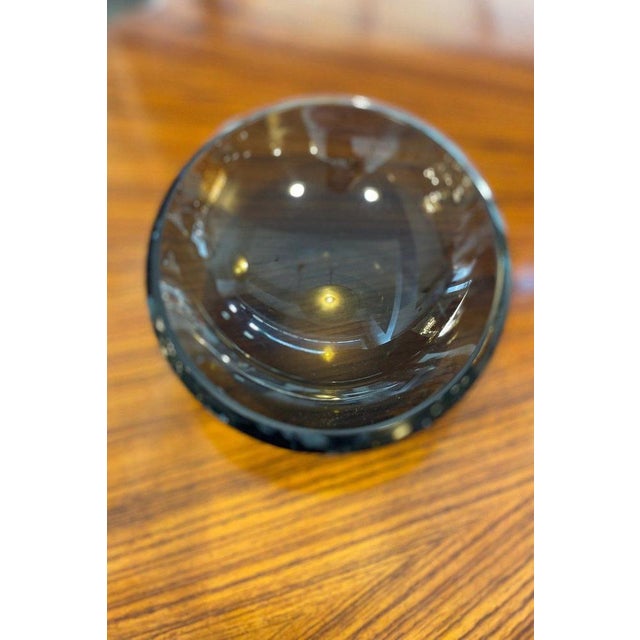 Glass Smoked Glass Catchall Dish, 1970s For Sale - Image 7 of 8