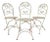 White Iron Garden Chairs, Set of 3 For Sale