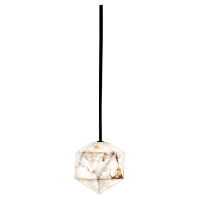 Black Meteorite 28 Pendant Lamp by United Alabaster For Sale - Image 8 of 8