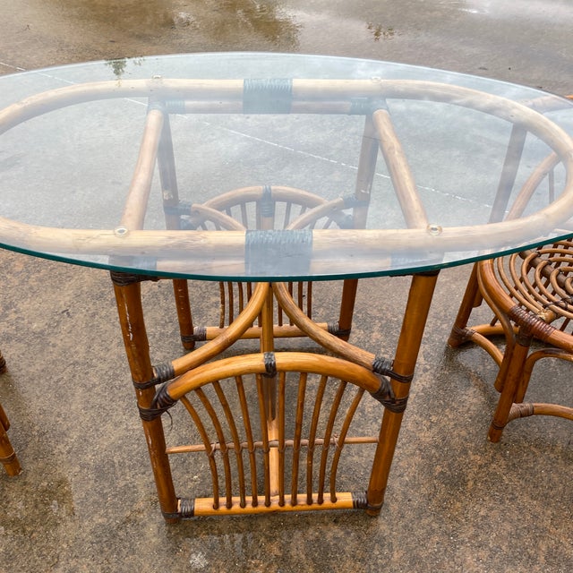 Mid Century Bamboo Dining Set 3 Pieces Chairish