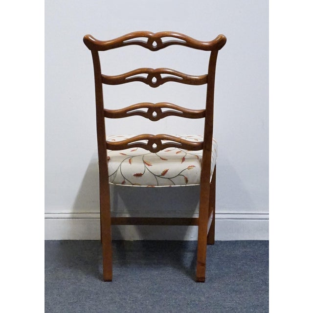 Vintage Antique Solid Mahogany Traditional Duncan Phyfe Style Ladderback Dining Side Chair For Sale In Kansas City - Image 6 of 9