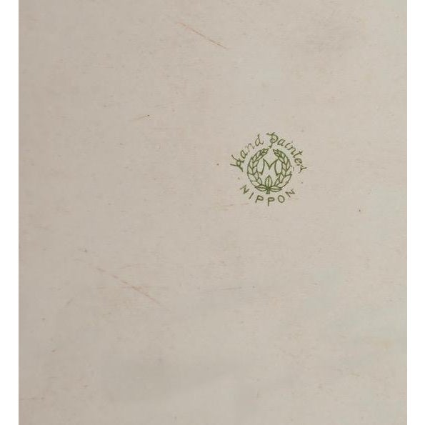 Antique Nippon Hand-Painted Floral Serving Tray This elegant rectangular tray features a scalloped rim accented with hand-...