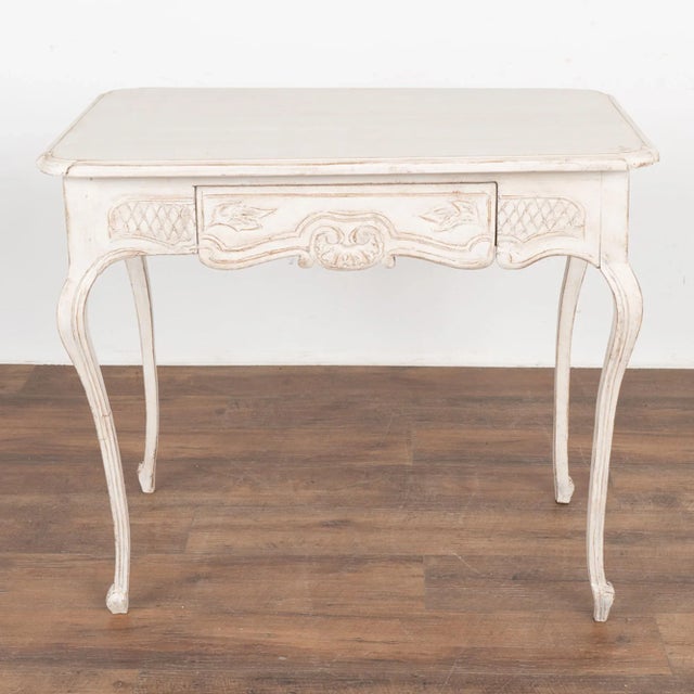 Gustavian (Swedish) Gustavian White Painted Side Table With Drawer, Sweden Circa 1820-40 For Sale - Image 3 of 12