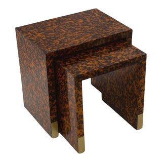 Modern Tortoise Nesting Side Tables - Set of 2 For Sale