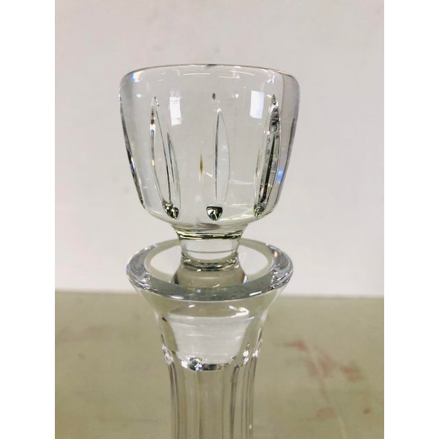 Vintage Round Crystal Glass Tall Decanter For Sale - Image 4 of 8