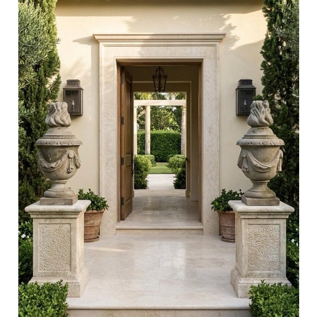 A Pair of Vintage Hand-Carved Italian Granite Garden Finials For Sale In West Palm - Image 6 of 9