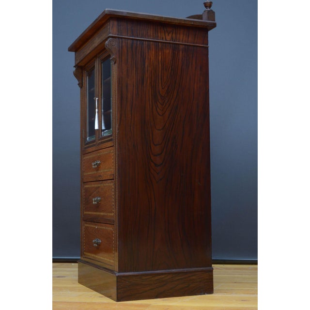 Edwardian Rosewood and Mahogany Cabinet, 1890s For Sale - Image 13 of 16