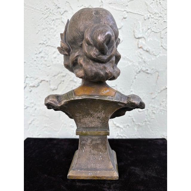 Art Nouveau Polychrome Bust “Enid” of a Young Woman, European, C. 1900–1915 For Sale - Image 4 of 12