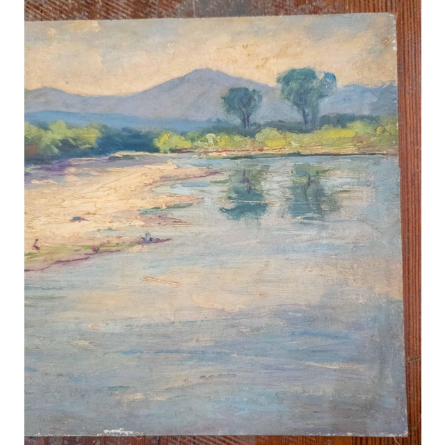 American 20th Century American Impressionist Shoreline Landscape Painting by w.h. Partridge For Sale - Image 3 of 11