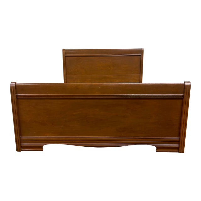 Vintage Glanville Furniture Co Full Size Sleigh Bed For Sale