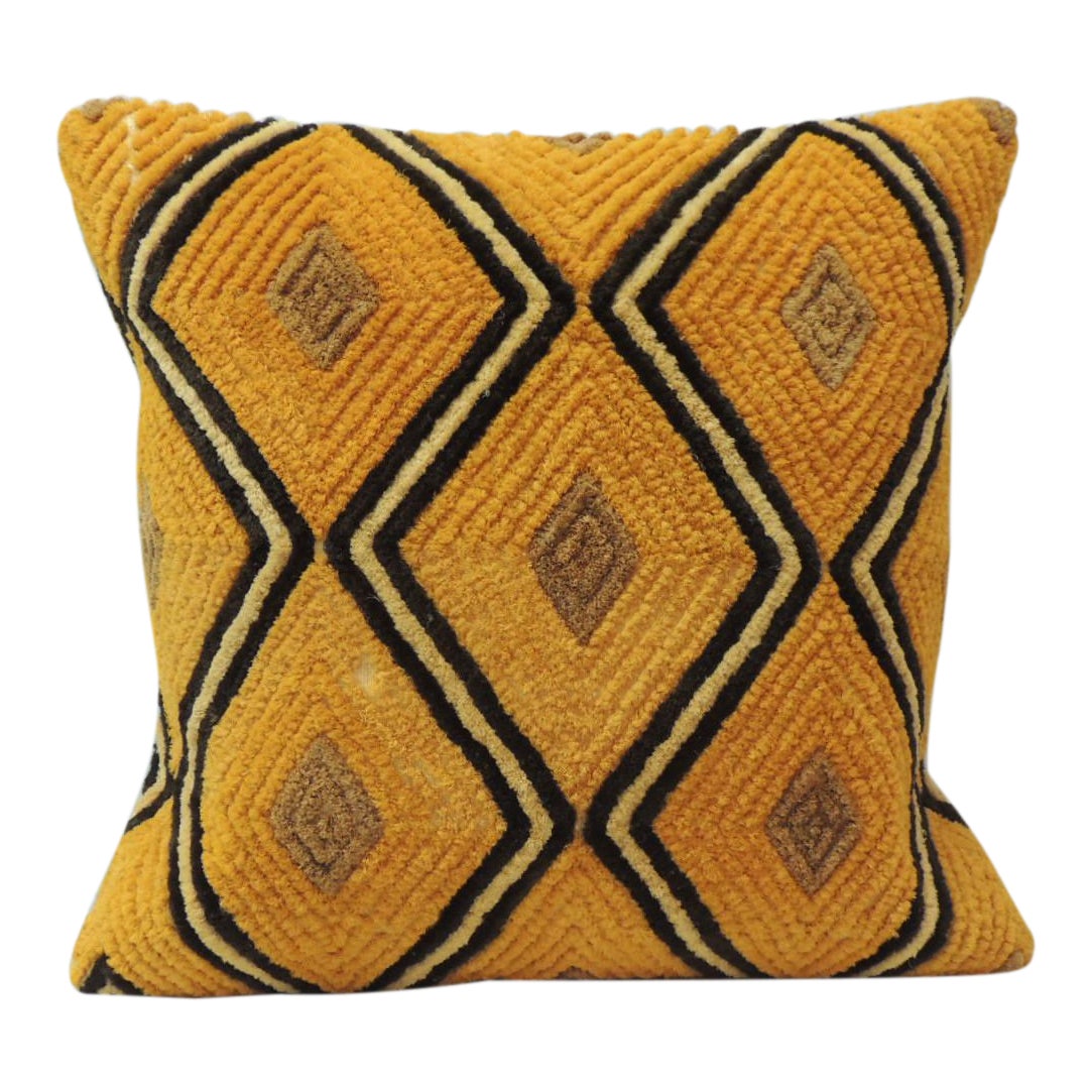Dark Orange Raffia Velvet Kasai Decorative Pillow Chairish
