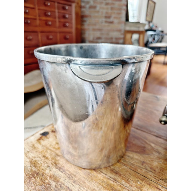 1930s Antique Christofle Silver Champagne Bucket From French Line Ocean Liner Ile De France For Sale - Image 5 of 10