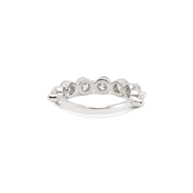 Early 21st Century Platinum 2.63ctw Round Lab Grown Diamond Shared Prong Half Eternity Band Ring, Size 8 For Sale - Image 5 of 10