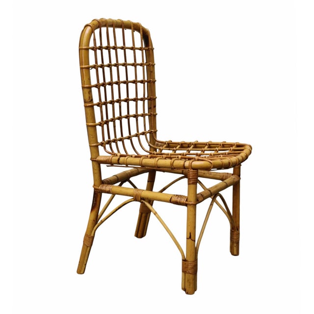 Rattan and Bamboo Chair attributed to Tito Agnoli, Italy, 1960s For Sale - Image 10 of 11