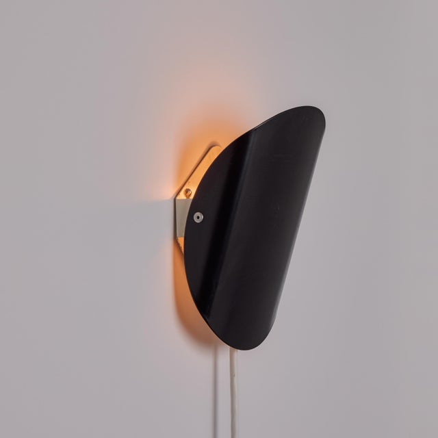 1960s Bent Karlby Model 23.3010 Black & White Adjustable Plug-in Wall Lamp for Lyfa For Sale - Image 15 of 18