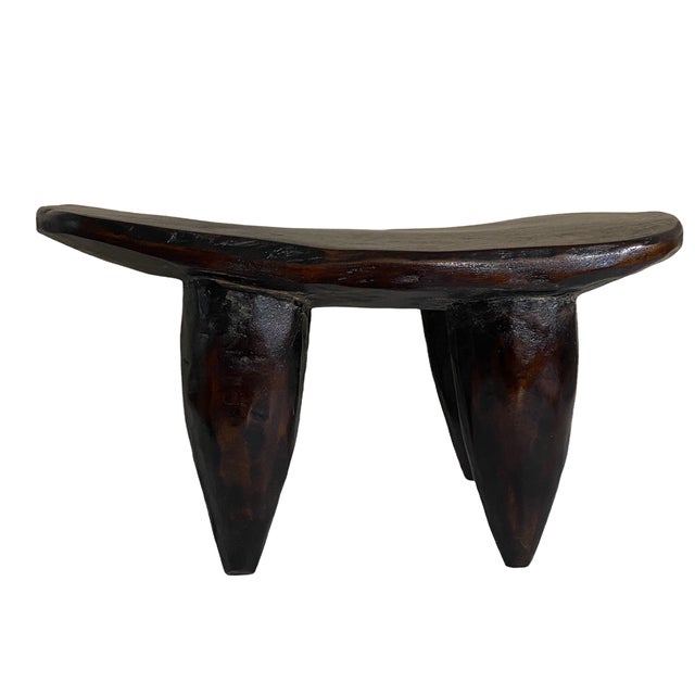 Brown Vintage African Senufo Wood Milk Stool I . Coast 14" W For Sale - Image 8 of 11