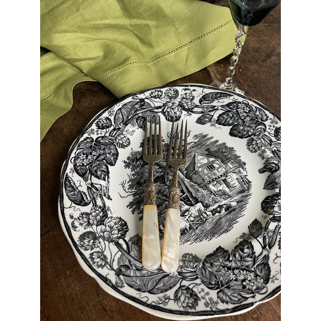 Late 19th Century Antique Copeland Black English Transferware Plate For Sale - Image 5 of 10