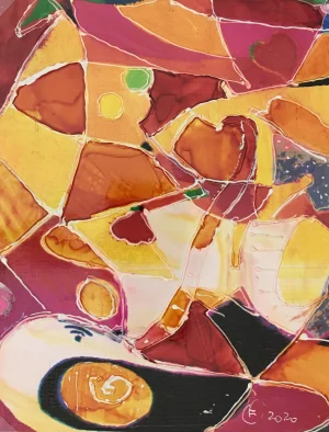 Abstract Modern “Vitrales” – Signed F, 2020