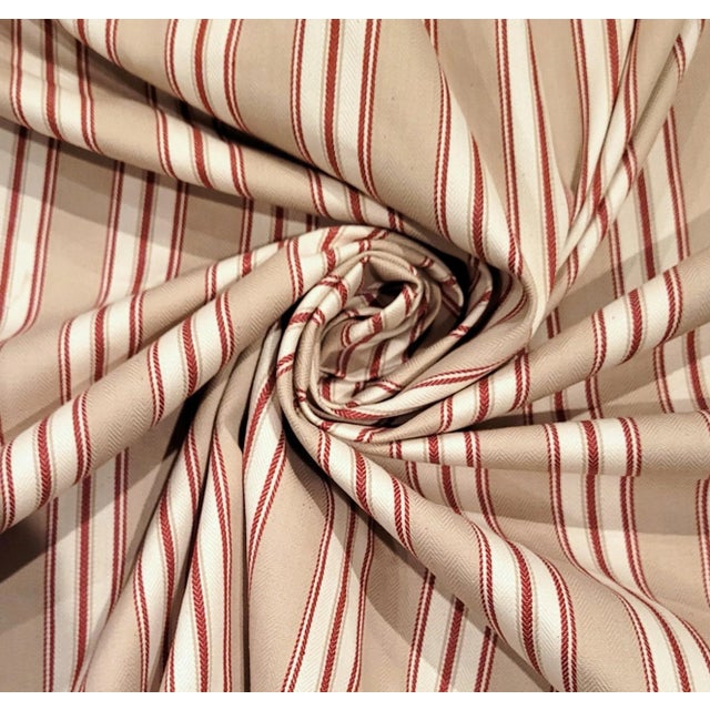 2000 - 2009 Ralph Lauren "Armagnac" Reversible Linen Blend Ticking Stripe- 5 Yards For Sale - Image 5 of 10