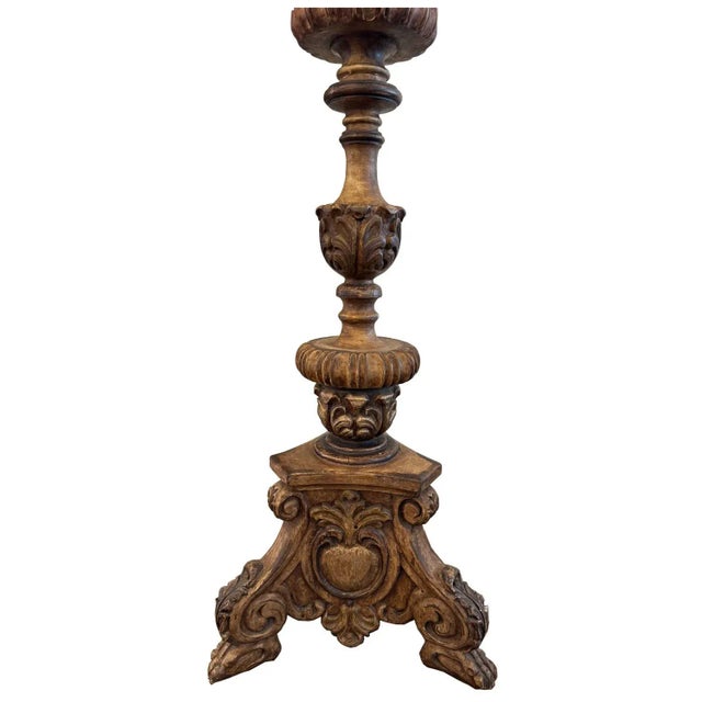 1990s Vintage Hand Carved Wooden 74" Tall Sculptural Decor For Sale - Image 5 of 5