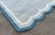Not Yet Made - Made To Order Handmade Cotton Vegetable Dyed Scalloped Edge Rug in Gray With Cream and Teal Blue Border - 10'x14' For Sale - Image 5 of 10