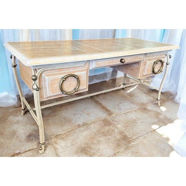 A coastal style desk by Designer Charles Hart. The desk's textured finish evokes the feel of sand on the beach, and the...