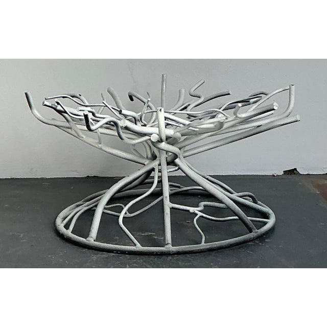 Vintage Boho Wrought Iron Coral Branch Coffee Table Pedestal For Sale - Image 4 of 8