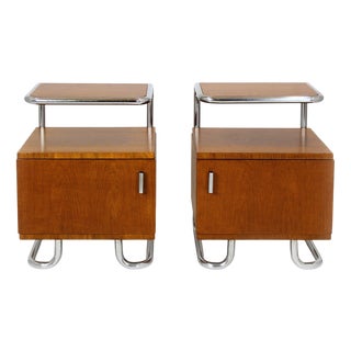 Bauhaus Bedside Tables by Hynek Gottwald, 1930s, Set of 2 For Sale