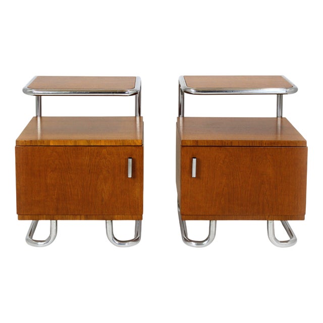 Bauhaus Bedside Tables by Hynek Gottwald, 1930s, Set of 2 For Sale