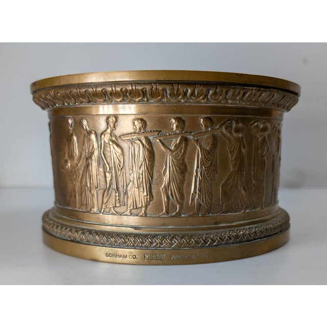 Bronze 20th Century Gorham Bronze Wine Bottle Coaster With Neoclassical Theme For Sale - Image 8 of 14