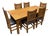 Mission 70" Solid Oak Dining Table Set With 6 Slat Back Chairs For Sale