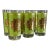 Vintage Mid Century Modern Avocado Green and Gold Starburst Highball Glasses - Set of 6 For Sale