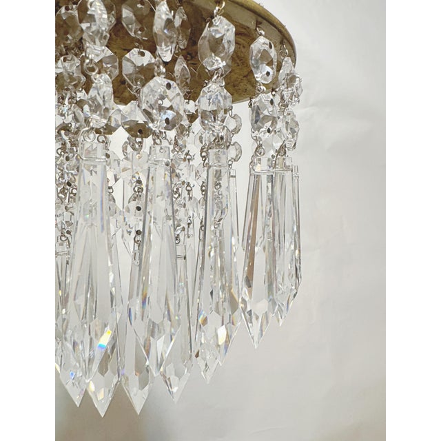 Rustic European Vintage Brass Upside Down Layered Cake Chandelier For Sale - Image 3 of 9