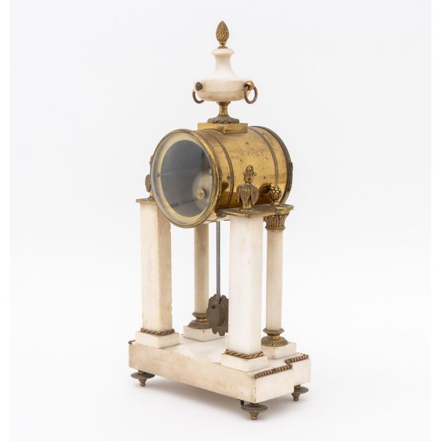 Louis XVI Style Marble and Bronze Clock and Candelabra Set, Late 19th Century For Sale - Image 12 of 18