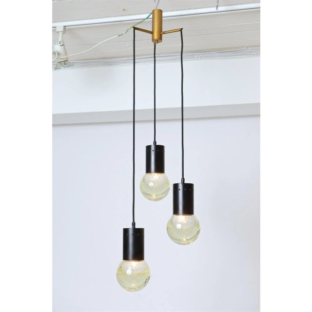1960s Pendant Lamp with 3 Globes attributed to Gino Sarfatti for Seguso, 1960 For Sale - Image 5 of 8