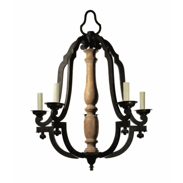 French 1990s Dennis & Leen Louis XIV Wrought Iron Chandelier For Sale - Image 3 of 4