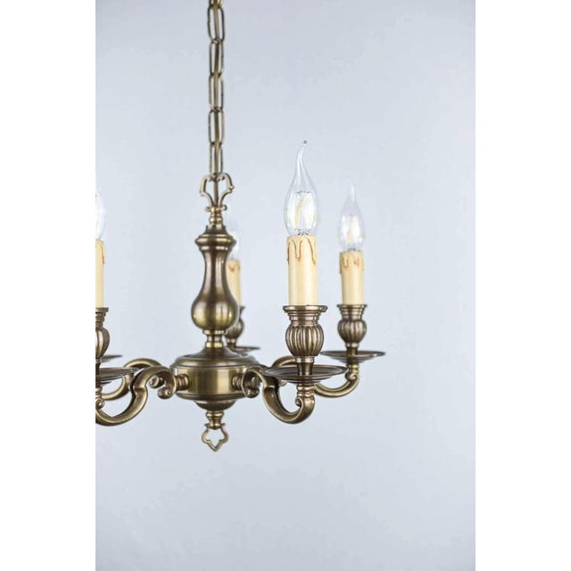 Smaller Bronze Chandelier with Five Arms For Sale - Image 3 of 5