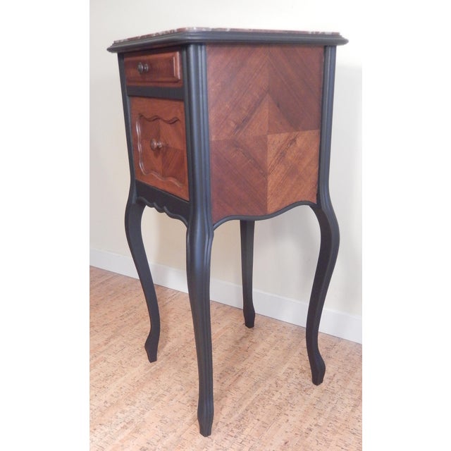 Early 20th Century Early 1900's French Walnut and Marble Top Table For Sale - Image 5 of 7