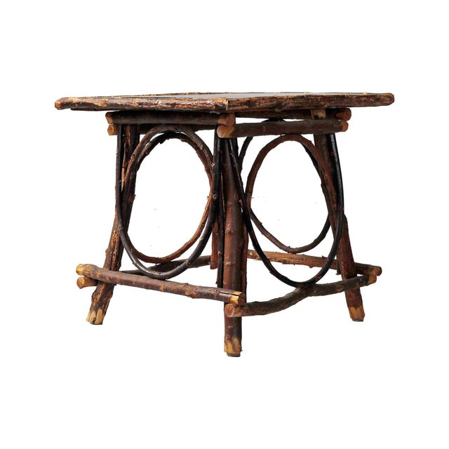 Vintage Twig Tables With Metal Tops - A Pair For Sale - Image 4 of 9